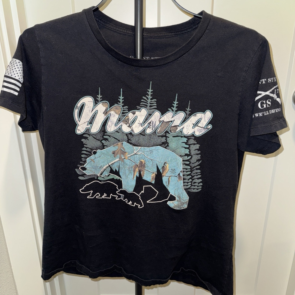 Grunt Style Womens Mamma Bear T Shirt 2X - Fits like a M/L - see measurements